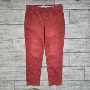 Soft Surrounding Pull On Jegging Pants Women Burnt Orange Stretchy Taper Leg L